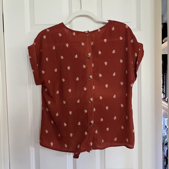 Short-sleeve Fall Top Blouse - Picture 6 of 8